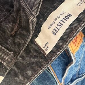 Hollister Low-Rise Baggy Jeans in Charcoal Black